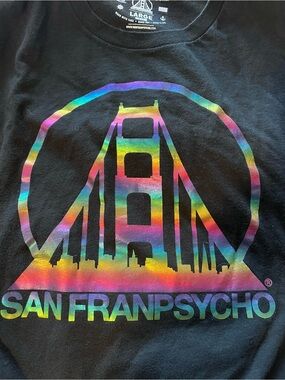 Black Short Sleeve Graphic Tee - Rainbow Bridge Logo